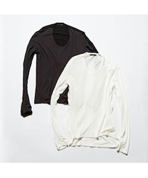 The Viridi-anne | Cotton sheeting combination cut(Tシャツ/カットソー)