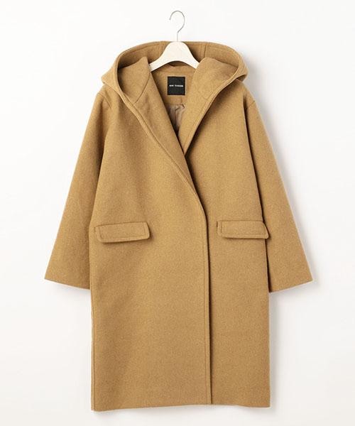 RAY CASSIN（レイカズン）の「フード付きコクーンコート（ジャケット/アウター・レディース・ネイビー/キャメル/グレー・FREE）」の3枚目の写真