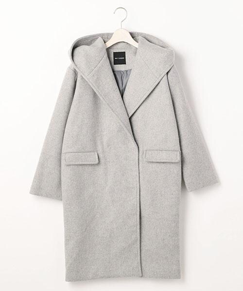 RAY CASSIN（レイカズン）の「フード付きコクーンコート（ジャケット/アウター・レディース・ネイビー/キャメル/グレー・FREE）」の2枚目の写真