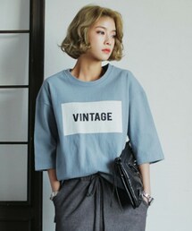 DHOLIC | VINTAGEロゴプリントオーバーサイズTシャツ(Tシャツ/カットソー)