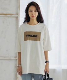 DHOLIC | VINTAGEロゴプリントオーバーサイズTシャツ(Tシャツ/カットソー)