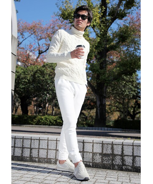 THE STRAND（ストランド）の「ケーブルタートルニット（ニット/セーター・メンズ・ネイビー/ホワイト/レッド・S/M/L）」の5枚目の写真