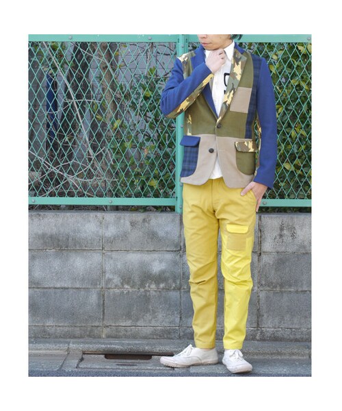 NIRAME.CO（ニラメッコ）の「あみだくじパンツ　マスタード（その他パンツ・メンズ・その他）」の2枚目の写真