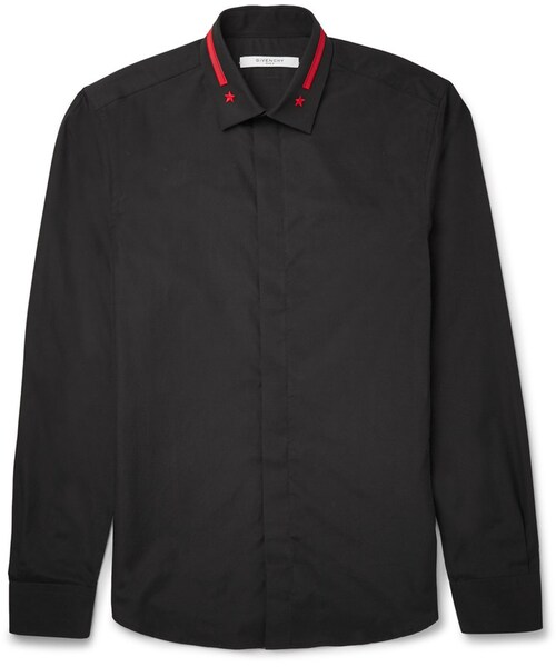 GIVENCHY（ジバンシイ）の「Givenchy Slim-Fit Embroidered Cotton-Poplin Shirt（シャツ