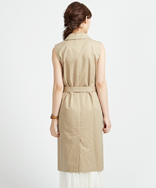 HELIOPOLE（エリオポール）の「heliopole バーバリー撥水ジレワンピース（ワンピース・レディース・ベージュ/カーキ・38）」の4枚目の写真