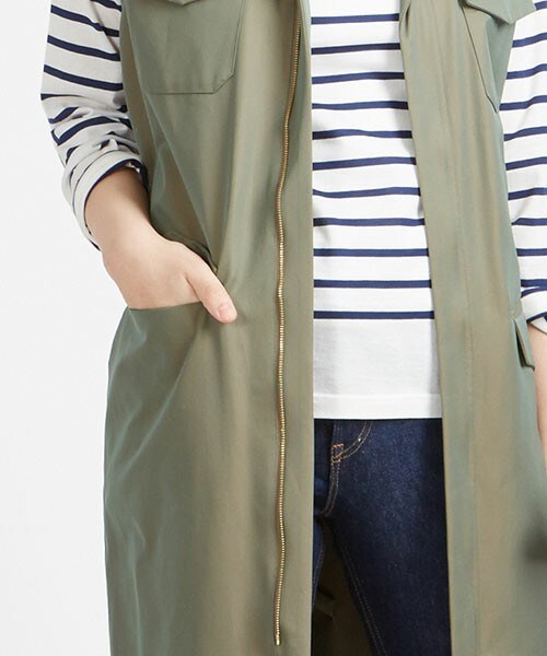 HELIOPOLE（エリオポール）の「heliopole バーバリー撥水ジレワンピース（ワンピース・レディース・ベージュ/カーキ・38）」の8枚目の写真