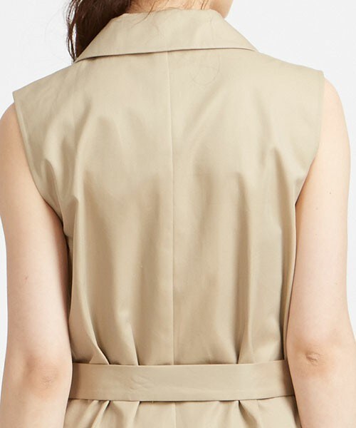 HELIOPOLE（エリオポール）の「heliopole バーバリー撥水ジレワンピース（ワンピース・レディース・ベージュ/カーキ・38）」の6枚目の写真