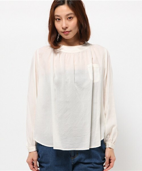 FRAPBOIS（フラボア）の「レクセルダイ（シャツ/ブラウス・レディース・オフホワイト/ブラック系その他/ネイビー・1）」の4枚目の写真