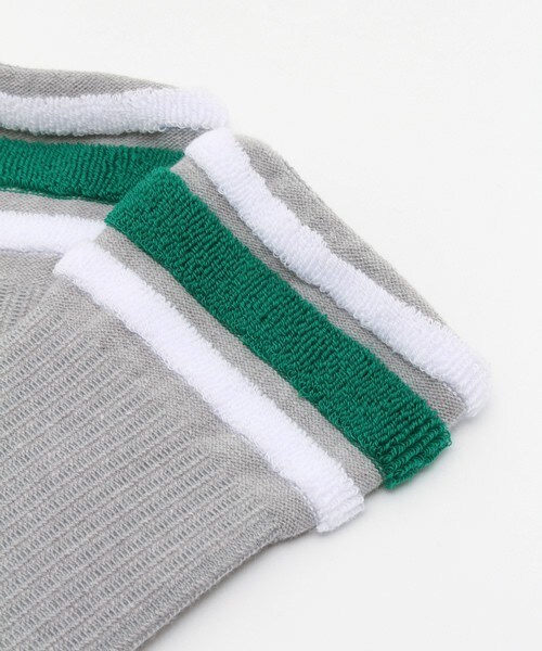 FRAPBOIS（フラボア）の「ラインパイル（ソックス/靴下・レディース・ホワイト/グレー・1/2）」の3枚目の写真