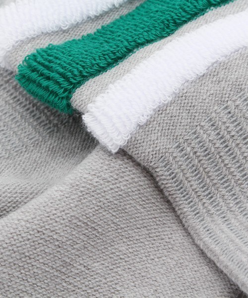 FRAPBOIS（フラボア）の「ラインパイル（ソックス/靴下・レディース・ホワイト/グレー・1/2）」の5枚目の写真