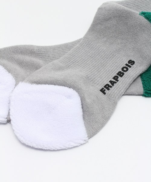 FRAPBOIS（フラボア）の「ラインパイル（ソックス/靴下・レディース・ホワイト/グレー・1/2）」の4枚目の写真