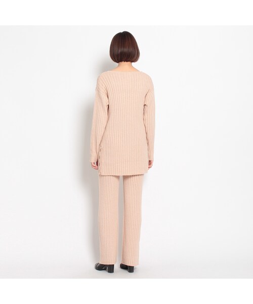 OZOC（オゾック）の「ニットセットアップ（ワンピース/ドレス・レディース・サンドベージュ/オフホワイト/ネイビー・その他）」の6枚目の写真