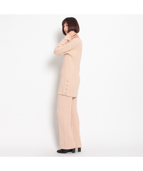 OZOC（オゾック）の「ニットセットアップ（ワンピース/ドレス・レディース・サンドベージュ/オフホワイト/ネイビー・その他）」の5枚目の写真