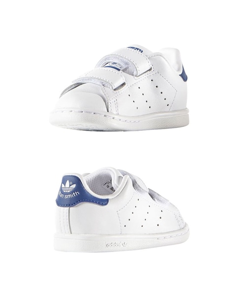 adidas（アディダス）の「adidas STAN SMITH CF I (s74782) ﾗﾝﾆﾝｸﾞﾎﾜｲﾄ/ﾗﾝﾆﾝｸﾞﾎﾜｲﾄ/ｲｰｷｭｰﾃｨｰﾌﾞﾙｰS16（シューズ・キッズ・ホワイト・13.0cm/14.0cm/15.0cm/16.0cm）」の2枚目の写真