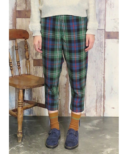 Ne-net（ネネット）の「タータンチェック / パンツ（パンツ・レディース・green/navy・01/02）」の8枚目の写真