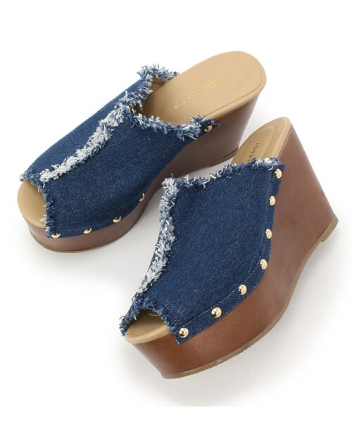 PAGEBOY(ページボーイ)の「【POINT×10】【PAGEBOY】ウェッジサンダル(シューズ・レディース・ホワイト/ブラック/キャメル/ダークブラウン/デニム・S/M/L)」の5枚目の写真
