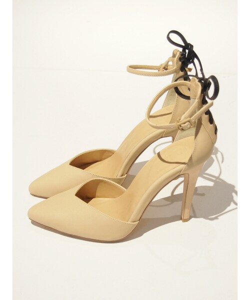 GYDA（ジェイダ）の「BACKレースUPパンプス（シューズ・レディース・オフホワイト/ブラック/ベージュ/ミックス）」の3枚目の写真