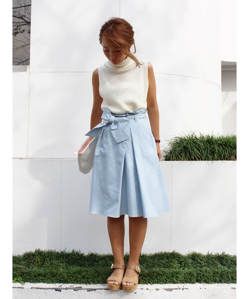 MERCURYDUO（マーキュリーデュオ）の「【DUO】 タートルネックニットベスト（トップス・レディース・オフホワイト/グレー/ベージュ/カーキ）」の8枚目の写真