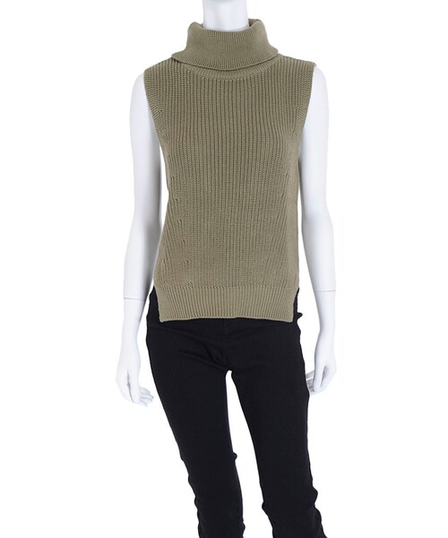 MERCURYDUO（マーキュリーデュオ）の「【DUO】 タートルネックニットベスト（トップス・レディース・オフホワイト/グレー/ベージュ/カーキ）」の4枚目の写真