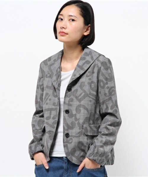 FRAPBOIS（フラボア）の「リズムール（テーラードジャケット・レディース・ブラック/グレー・0/1）」の2枚目の写真