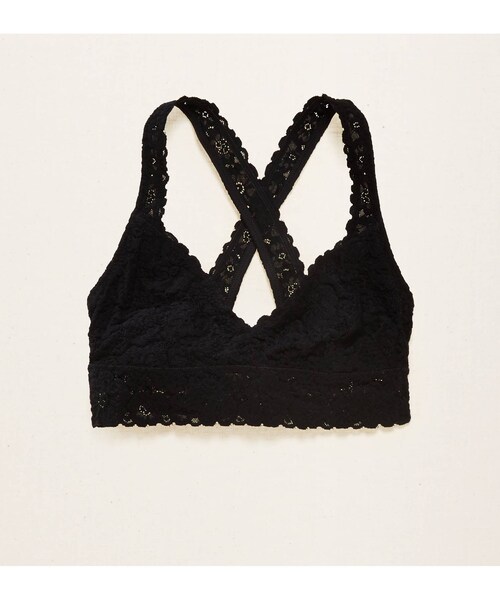AERIE（エアリー）の「Aerieレースクロスバックブラレット（ブラジャー・レディース・トゥルーブラック/ロビンブルー/スイートハート/ロイヤルネイビー・XS/S/M/L）」の2枚目の写真
