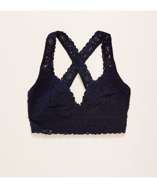 AERIE（エアリー）の「Aerieレースクロスバックブラレット（ブラジャー・レディース・トゥルーブラック/ロビンブルー/スイートハート/ロイヤルネイビー・XS/S/M/L）」の4枚目の写真