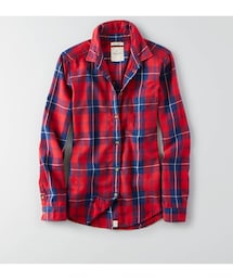 American Eagle | AEOボーイフレンドプラッドシャツ(シャツ/ブラウス)