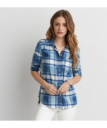 American Eagle | AEOボーイフレンドプラッドシャツ(シャツ/ブラウス)