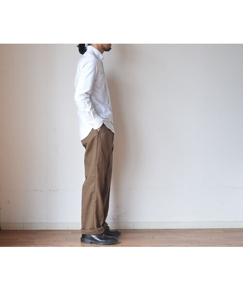 MANUAL ALPHABET（マニュアル アルファベット）の「【お取り寄せ商品】Manual alphabet マニュアルアルファベット  オックスフォードボタンダウンシャツ  ホワイト（シャツ/ブラウス・メンズ・その他）」の5枚目の写真