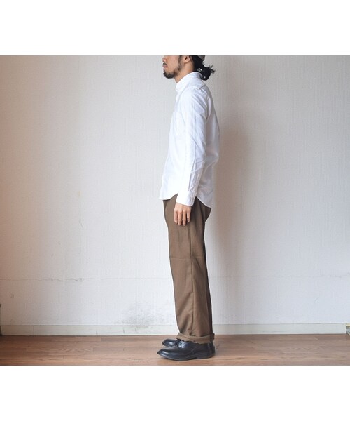 MANUAL ALPHABET（マニュアル アルファベット）の「【お取り寄せ商品】Manual alphabet マニュアルアルファベット  オックスフォードボタンダウンシャツ  ホワイト（シャツ/ブラウス・メンズ・その他）」の4枚目の写真