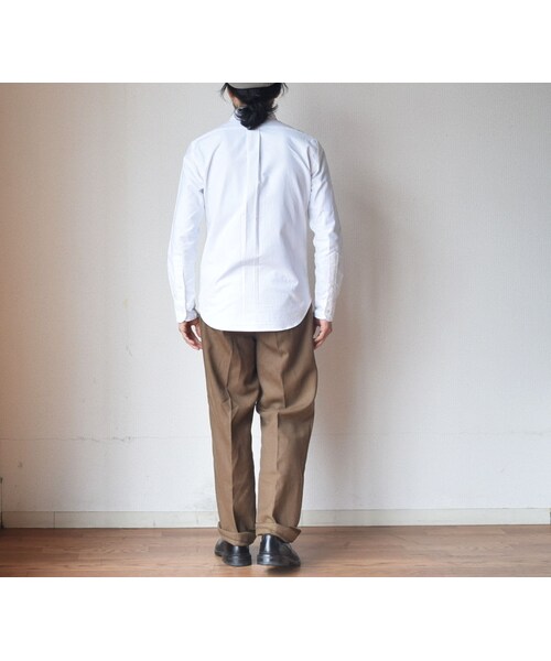 MANUAL ALPHABET（マニュアル アルファベット）の「【お取り寄せ商品】Manual alphabet マニュアルアルファベット  オックスフォードボタンダウンシャツ  ホワイト（シャツ/ブラウス・メンズ・その他）」の3枚目の写真