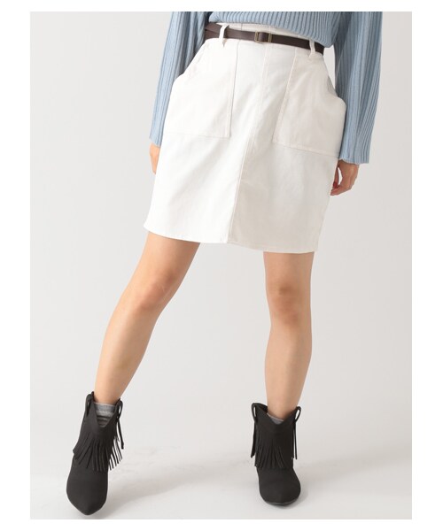 E hyphen world gallery(イーハイフンワールドギャラリー)の「・ベルト付タイトスカート(スカート・オフホワイト/ベージュ/カーキ/ブルー/ネイビー・F)」の6枚目の写真