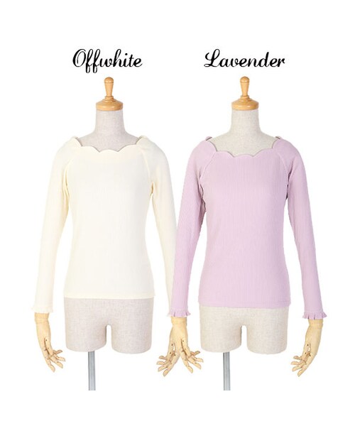 F i.n.t（フィント）の「スカラップ衿ぐりテレコロンT/F&A（Tシャツ/カットソー・レディース・その他）」の3枚目の写真