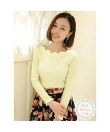 F i.n.t | スカラップ衿ぐりテレコロンT/F&A(Tシャツ/カットソー)