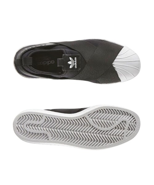 adidas（アディダス）の「adidas Superstar Slip On W (s81337) ｺｱﾌﾞﾗｯｸ/ｺｱﾌﾞﾗｯｸ/ﾗﾝﾆﾝｸﾞﾎﾜｲﾄ（シューズ・レディース・ブラック・23.0cm/23.5cm/24.0cm/24.5cm/25.0cm）」の3枚目の写真