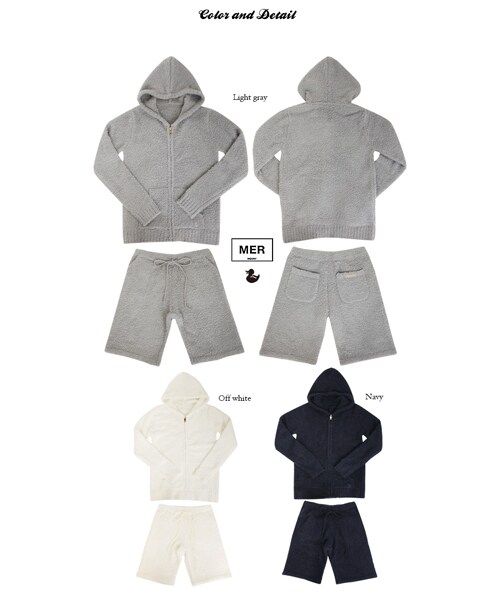 MOERY(モエリー)の「モコモコセットアップ(セットアップ・メンズ・ネイビー/オフホワイト/ライトグレー・S-M/M-L)」の15枚目の写真