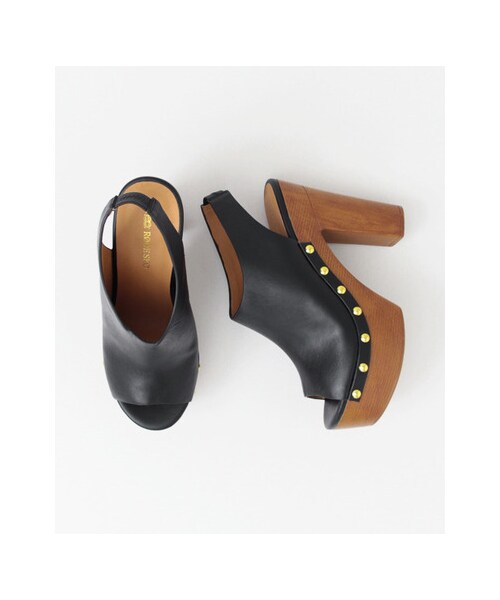 RODE SKO（ロデスコ）の「AMELIA ハイヒールウッドサボ（シューズ・レディース・BLACK/CAMEL・36/37/38）」の3枚目の写真