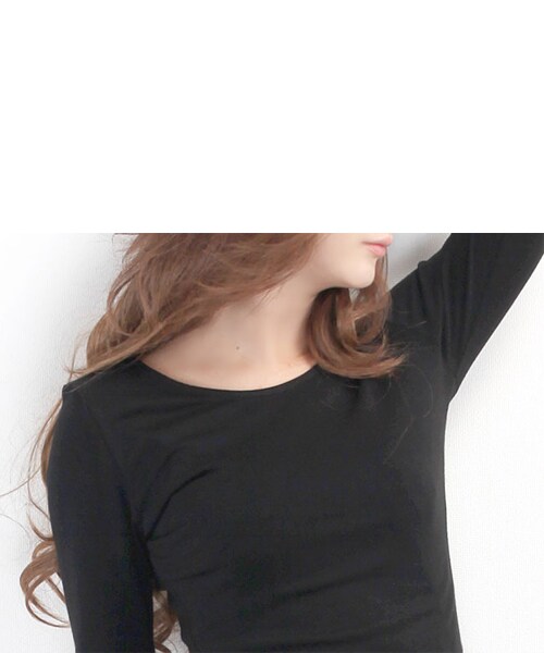 Rocotta by MOERY（ロコッタ）の「BACKラウンドロングTシャツ（Tシャツ/カットソー・レディース・ホワイト/ブラック/グレー/ネイビー・FREE）」の13枚目の写真