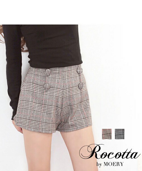 Rocotta by MOERY（ロコッタ）の「ハイウエストチェックショートパンツ（その他パンツ・レディース・ブラウン×ピンク/ブラック×ボルドー・S/M）」の2枚目の写真