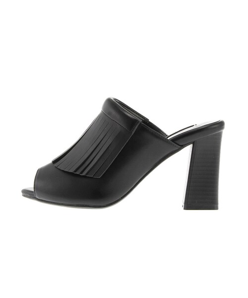 MURUA(ムルーア)の「【SHOES】フリンジサボ(シューズ・レディース・ホワイト/ブラック・35/36/37)」の2枚目の写真