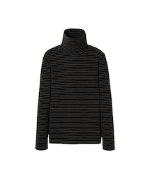 UNIQLO | WOMEN スーピマコットンボーダータートルネックT(長袖)A(トップス)