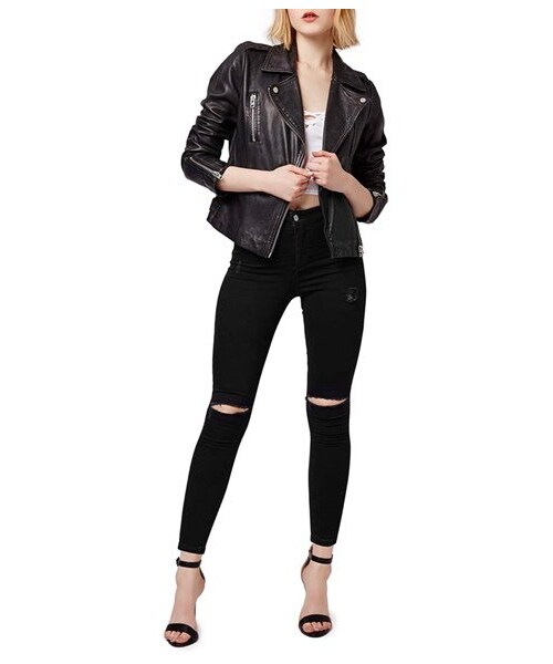 TOPSHOP(トップショップ)の「Topshop Moto 'Joni' Ripped Skinny Jeans (Black) (Petite)(デニムパンツ・レディース・Black・Petite 24 US (fits like 23)/Petite 25 US (fits like 24)/Petite 26 US (fits like 25-26)/Petite 28 US (fits like 27)/Petite 30 US (fits like 28-30)/Petite 32 US (fits like 30-31))」の3枚目の写真