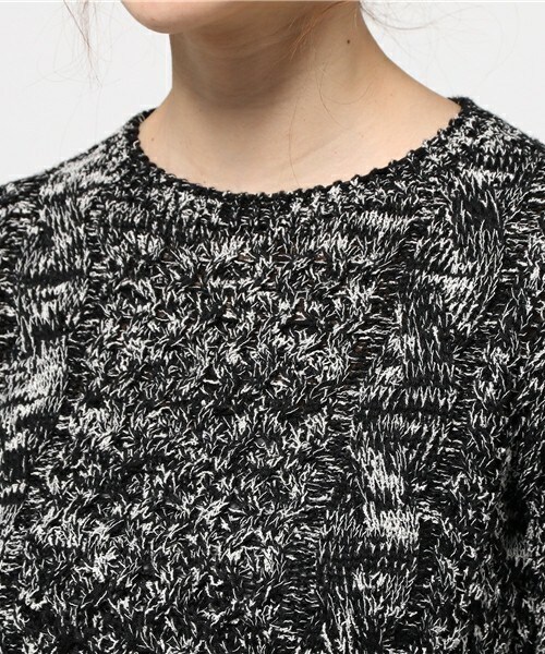 DUL DE VERRE(ダルデベール)の「ケーブルニット(ニット/セーター・レディース・ブラック/グレー・FREE)」の7枚目の写真