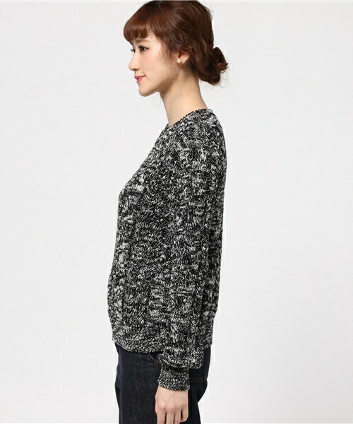 DUL DE VERRE(ダルデベール)の「ケーブルニット(ニット/セーター・レディース・ブラック/グレー・FREE)」の4枚目の写真