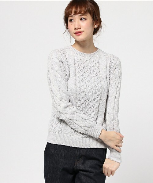 DUL DE VERRE(ダルデベール)の「ケーブルニット(ニット/セーター・レディース・ブラック/グレー・FREE)」の12枚目の写真