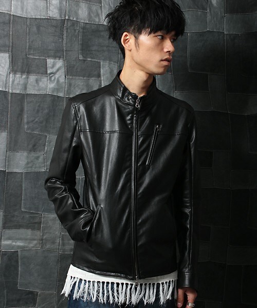 glory crew（グローリークルー）の「【2016 SS新作】シングルライダースブルゾン（ライダースジャケット・メンズ・ブラック/ベージュ/カーキ/キャメル・MEDIUM/LARGE/LL）」の7枚目の写真