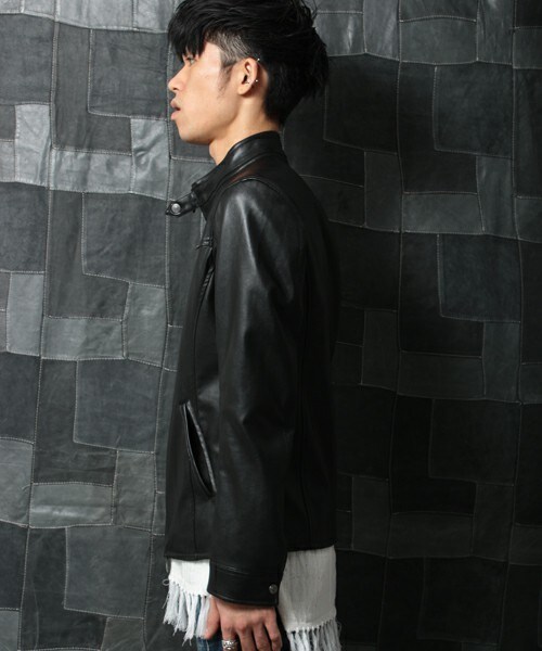 glory crew（グローリークルー）の「【2016 SS新作】シングルライダースブルゾン（ライダースジャケット・メンズ・ブラック/ベージュ/カーキ/キャメル・MEDIUM/LARGE/LL）」の8枚目の写真