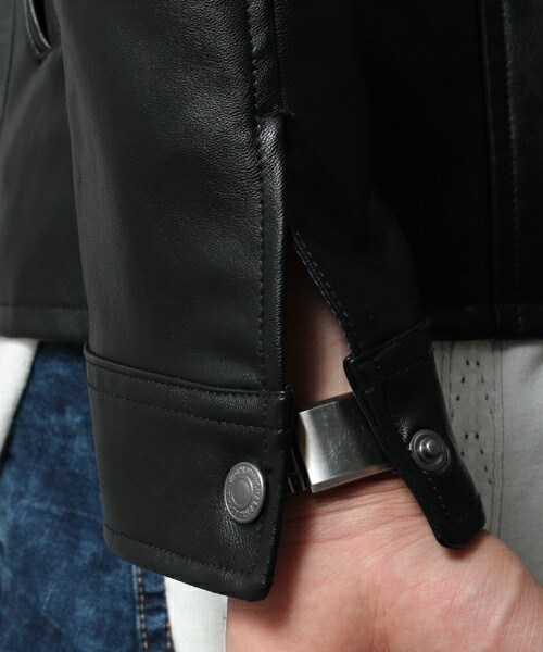 glory crew（グローリークルー）の「【2016 SS新作】シングルライダースブルゾン（ライダースジャケット・メンズ・ブラック/ベージュ/カーキ/キャメル・MEDIUM/LARGE/LL）」の14枚目の写真