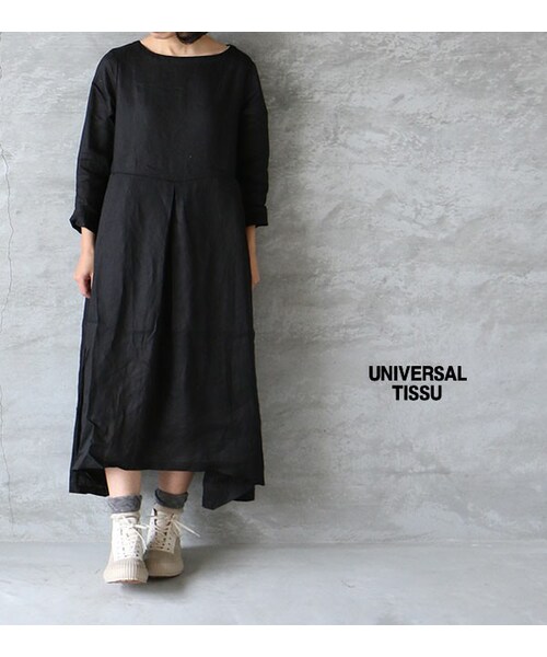 Universal Tissu ユニヴァーサルティシュ の Universal Tissu リネンダブルタックワンピース ワンピース Wear
