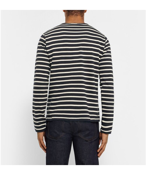 A.P.C.(アーペーセー)の「A.P.C. Slim-Fit Striped Cotton-Jersey T-Shirt(Tシャツ/カットソー・メンズ・Blue・XS/S/M/L/XL)」の3枚目の写真